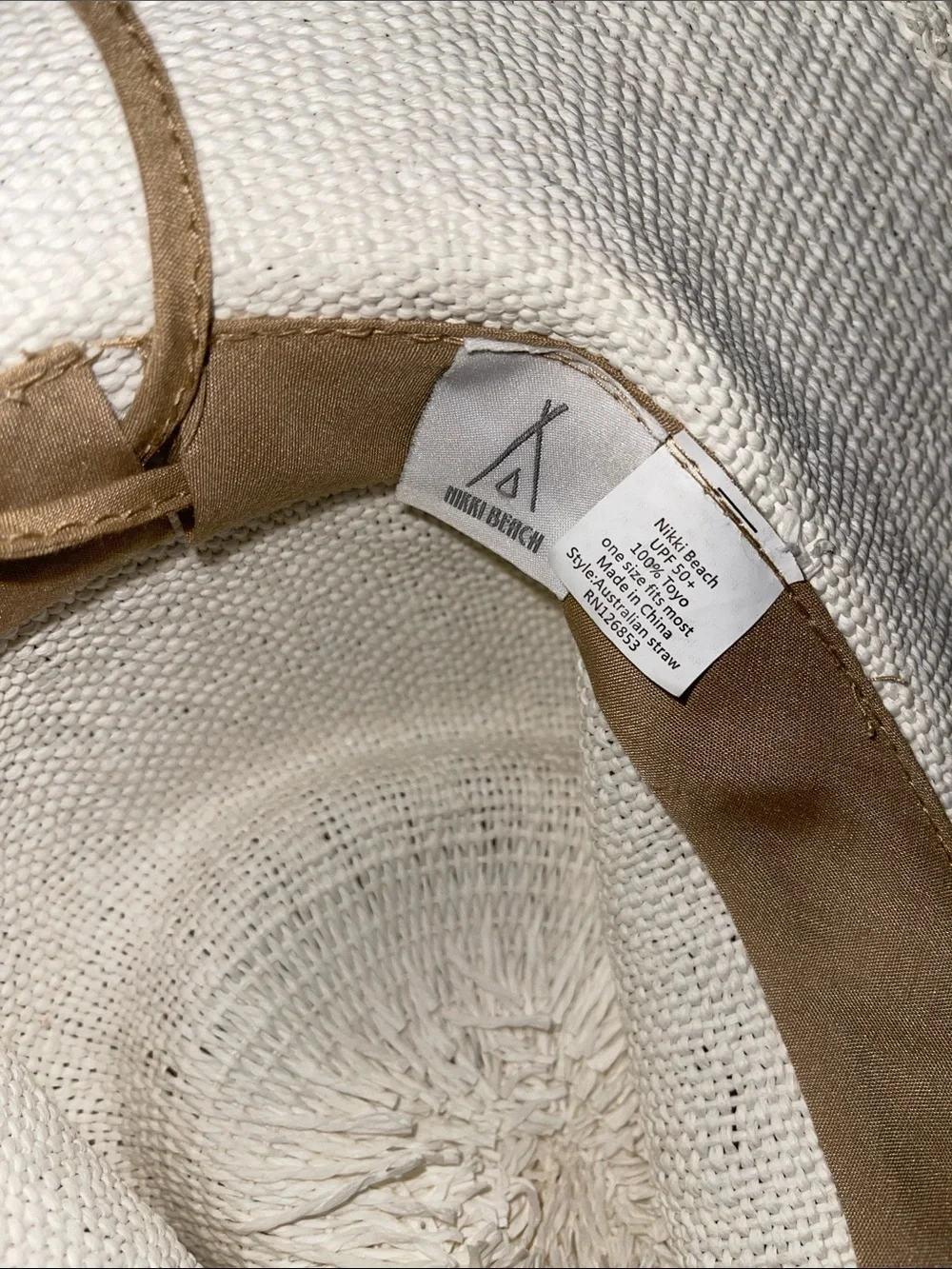 🤍🥥Nikki Beach Monte Carlo Sun Hat with beaded band - White - perfect condition🥥🤍
